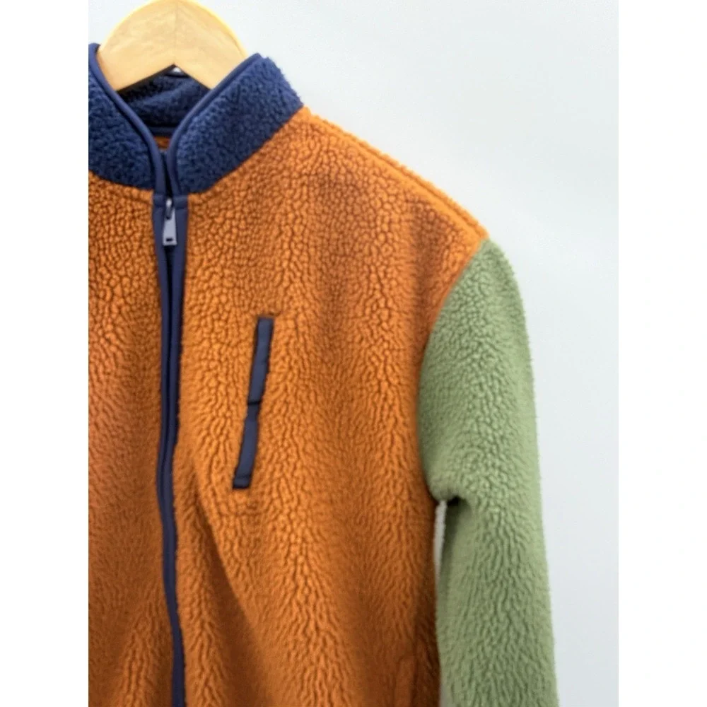 Old Navy Youth Boys Size XL 14/16 Full-Zip Soft Sherpa Jacket in Golden Alder